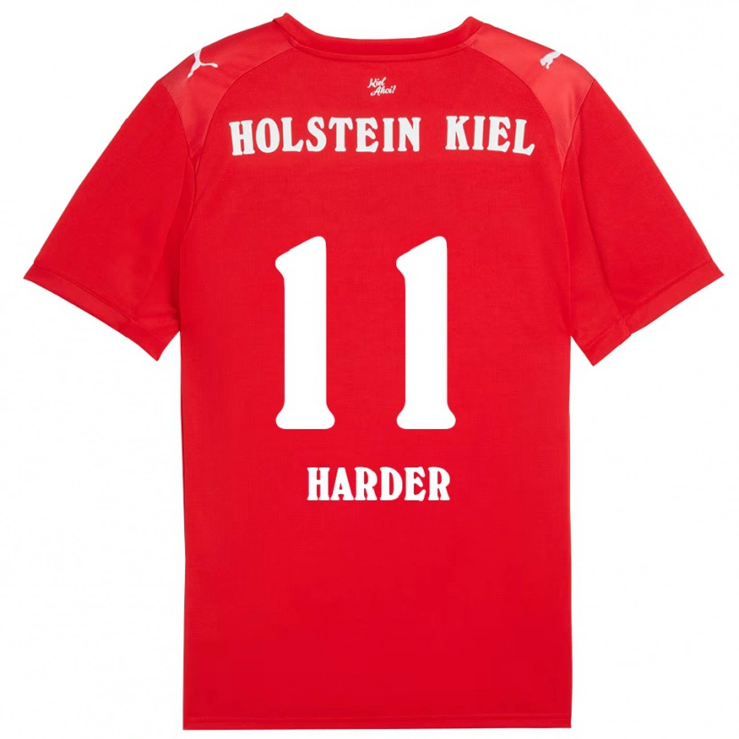 Danxen Børn Paula Harder #11 Rød Blå Udebane Spillertrøjer 2025/26 Trøje T-Shirt