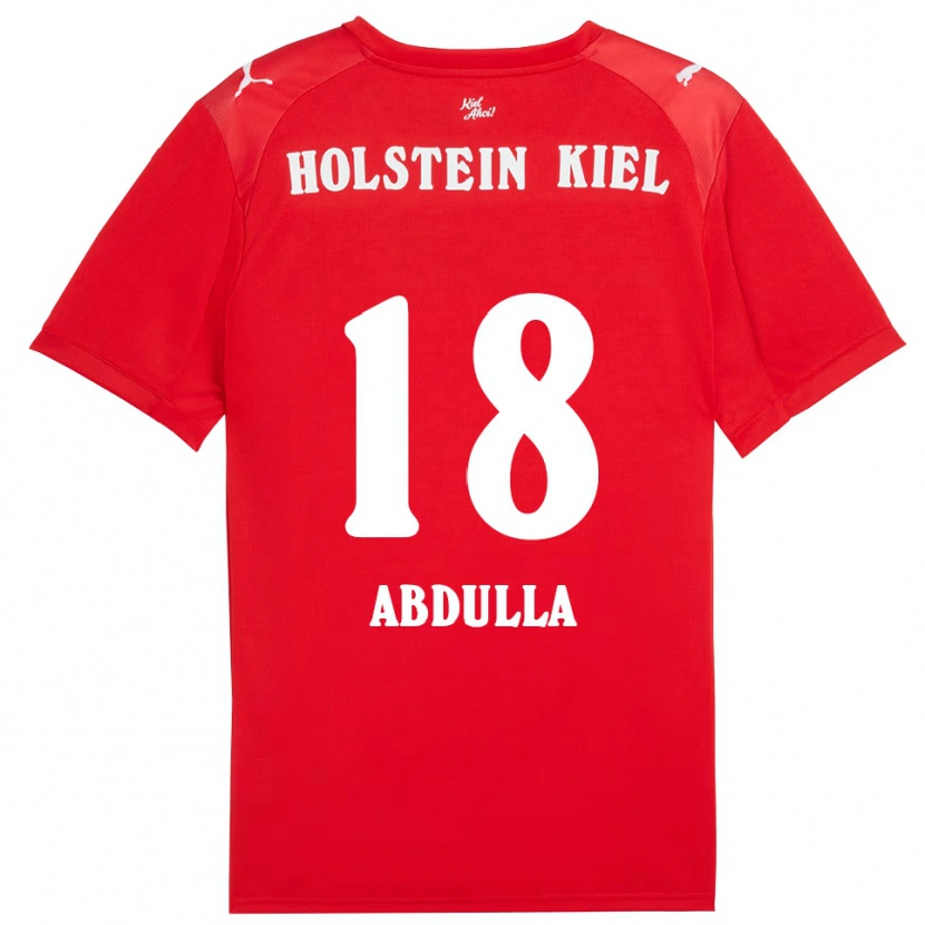 Danxen Børn Ali Abdulla #18 Rød Blå Udebane Spillertrøjer 2025/26 Trøje T-Shirt