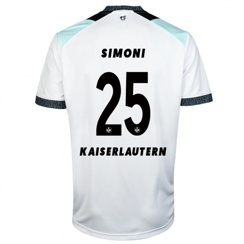 Danxen Børn Simon Simoni #25 Hvid Sort Udebane Spillertrøjer 2025/26 Trøje T-Shirt