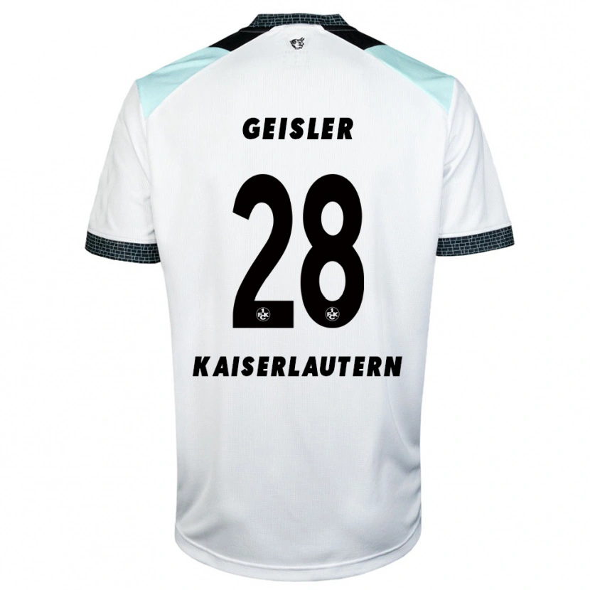 Danxen Børn Felix Geisler #28 Hvid Sort Udebane Spillertrøjer 2025/26 Trøje T-Shirt