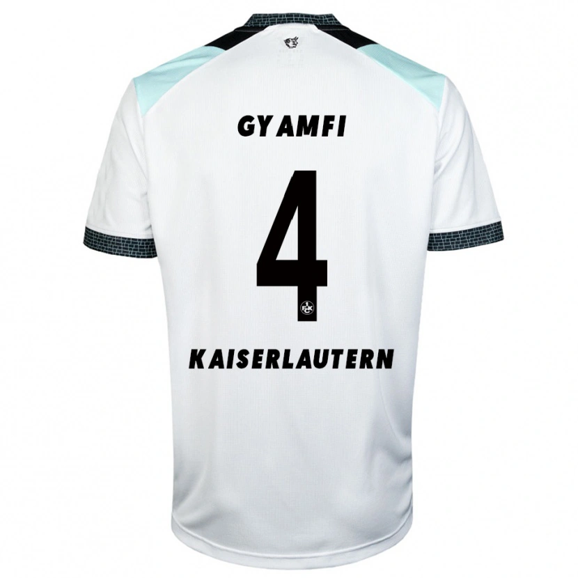 Danxen Børn Maxwell Gyamfi #4 Hvid Sort Udebane Spillertrøjer 2025/26 Trøje T-Shirt