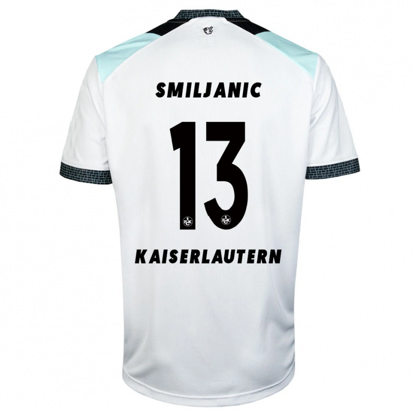 Danxen Børn Ivan Smiljanic #13 Hvid Sort Udebane Spillertrøjer 2025/26 Trøje T-Shirt