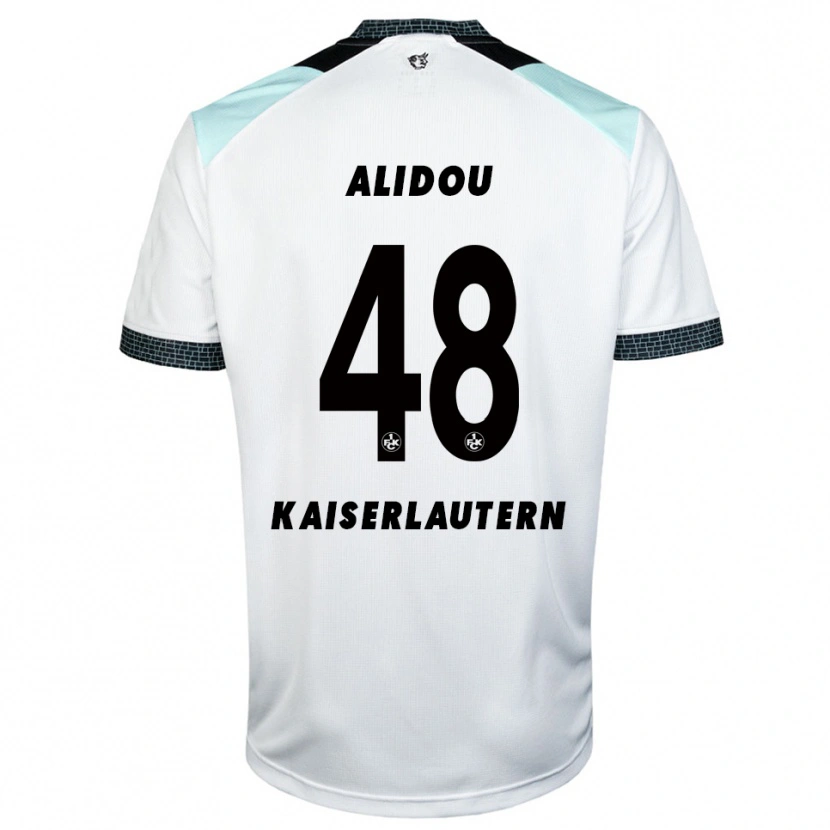 Danxen Børn Faride Alidou #48 Hvid Sort Udebane Spillertrøjer 2025/26 Trøje T-Shirt
