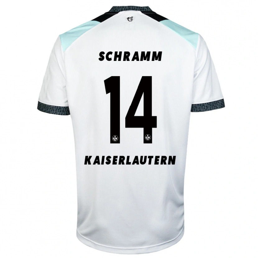 Danxen Børn David Schramm #14 Hvid Sort Udebane Spillertrøjer 2025/26 Trøje T-Shirt