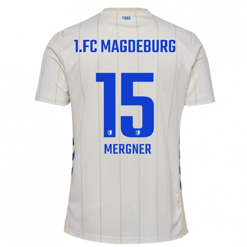 Danxen Børn Leon Mergner #15 Hvid Blå Udebane Spillertrøjer 2025/26 Trøje T-Shirt