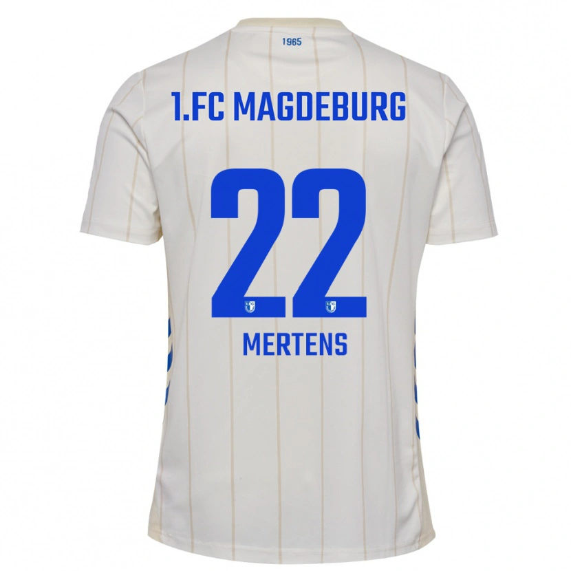Danxen Børn Lisann Mertens #22 Hvid Blå Udebane Spillertrøjer 2025/26 Trøje T-Shirt