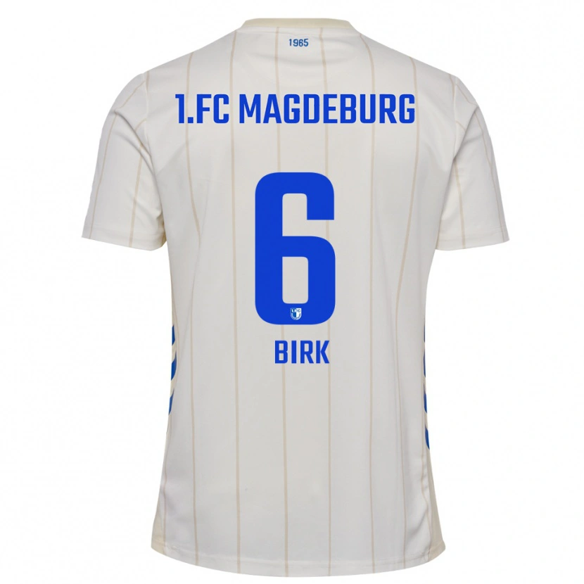 Danxen Børn Timo Birk #6 Hvid Blå Udebane Spillertrøjer 2025/26 Trøje T-Shirt