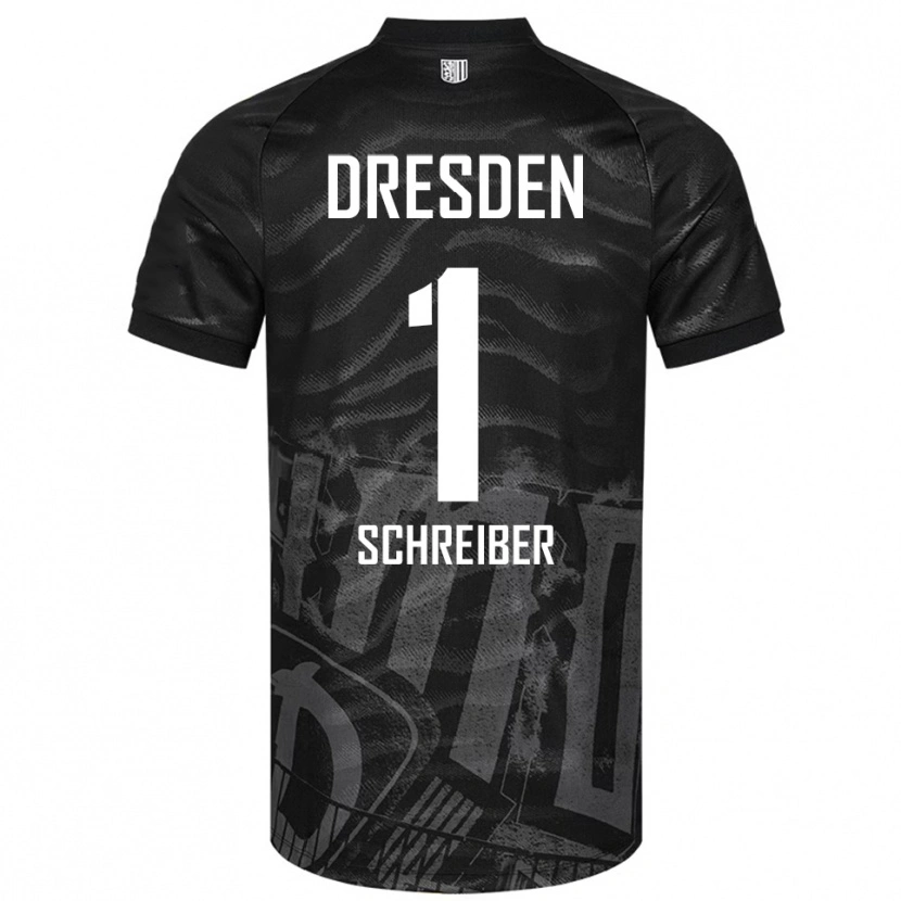 Danxen Børn Tim Schreiber #1 Sort Grå Udebane Spillertrøjer 2025/26 Trøje T-Shirt