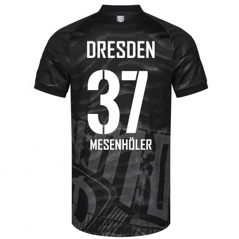 Danxen Børn Daniel Mesenhöler #37 Sort Grå Udebane Spillertrøjer 2025/26 Trøje T-Shirt