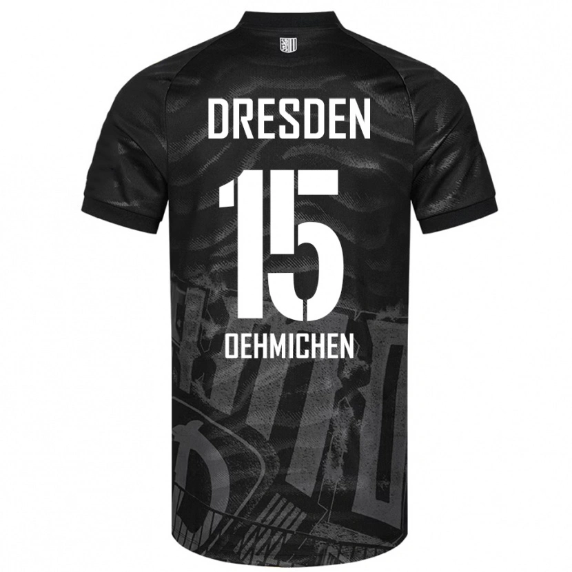 Danxen Børn Julius Oehmichen #15 Sort Grå Udebane Spillertrøjer 2025/26 Trøje T-Shirt