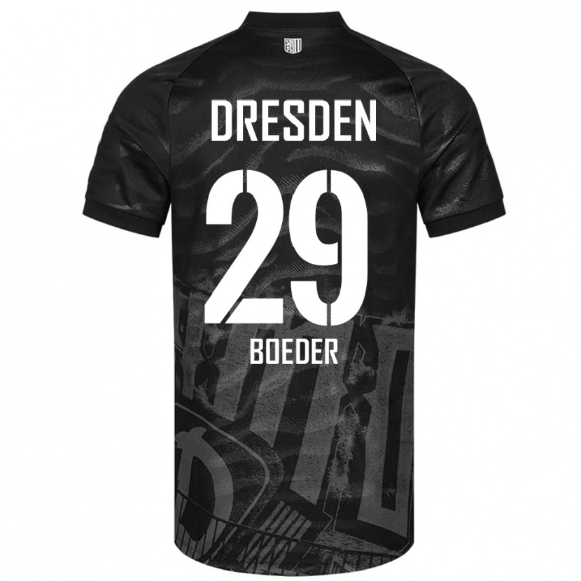 Danxen Børn Lukas Boeder #29 Sort Grå Udebane Spillertrøjer 2025/26 Trøje T-Shirt