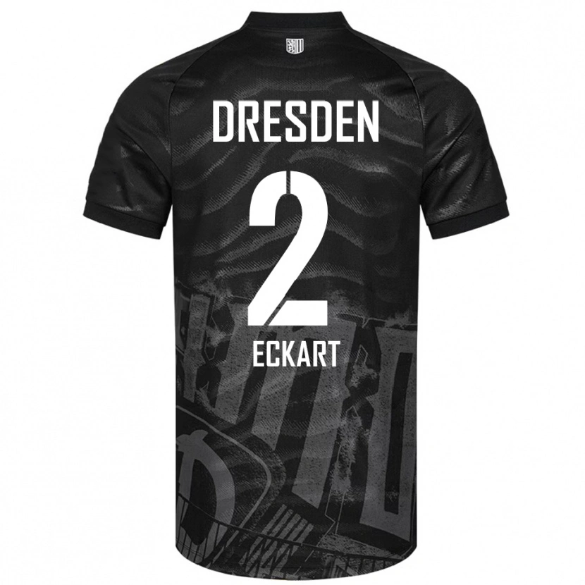 Danxen Børn Ben Eckart #2 Sort Grå Udebane Spillertrøjer 2025/26 Trøje T-Shirt