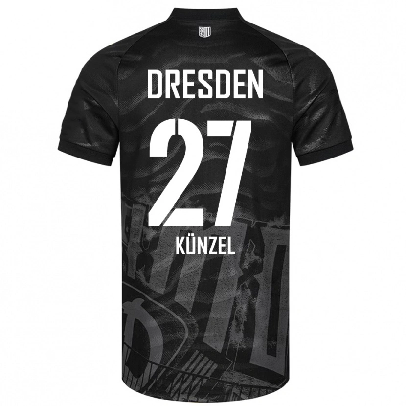 Danxen Børn Nico Künzel #27 Sort Grå Udebane Spillertrøjer 2025/26 Trøje T-Shirt