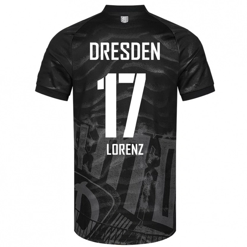 Danxen Børn Alwin Lorenz #17 Sort Grå Udebane Spillertrøjer 2025/26 Trøje T-Shirt