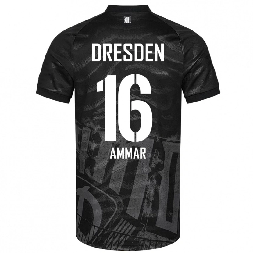 Danxen Børn Amer Ammar #16 Sort Grå Udebane Spillertrøjer 2025/26 Trøje T-Shirt