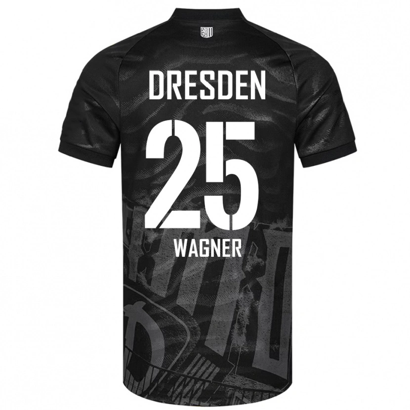Danxen Børn Noah Wagner #25 Sort Grå Udebane Spillertrøjer 2025/26 Trøje T-Shirt