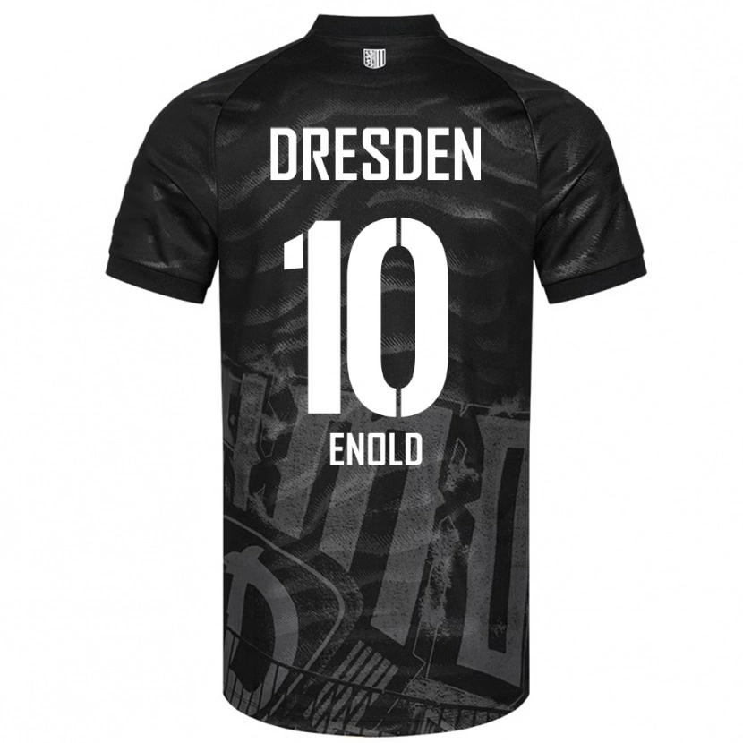 Danxen Børn Quentin Enold #10 Sort Grå Udebane Spillertrøjer 2025/26 Trøje T-Shirt