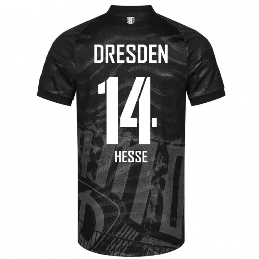Danxen Børn Henrik Heße #14 Sort Grå Udebane Spillertrøjer 2025/26 Trøje T-Shirt