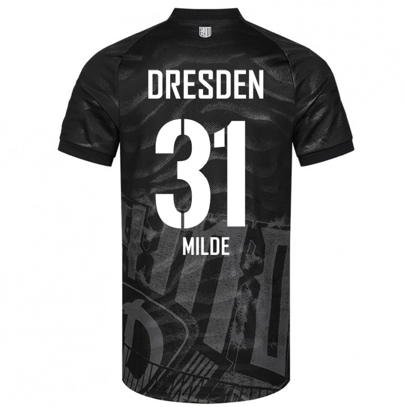 Danxen Børn Paul Milde #31 Sort Grå Udebane Spillertrøjer 2025/26 Trøje T-Shirt