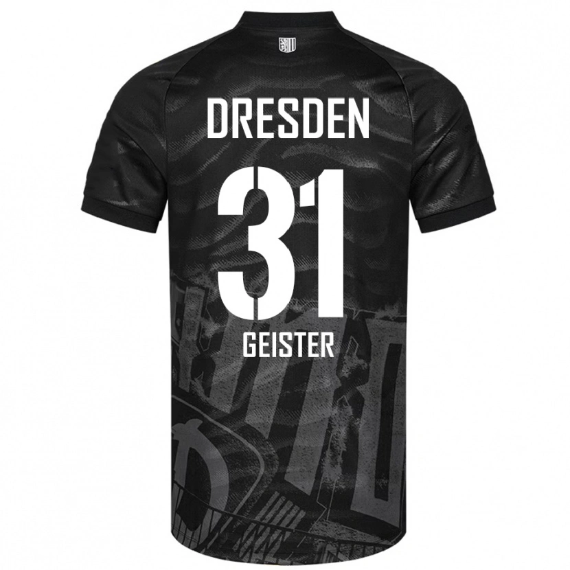Danxen Børn Jannis Geister #31 Sort Grå Udebane Spillertrøjer 2025/26 Trøje T-Shirt