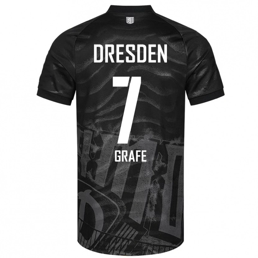 Danxen Børn Quentin Grafe #7 Sort Grå Udebane Spillertrøjer 2025/26 Trøje T-Shirt