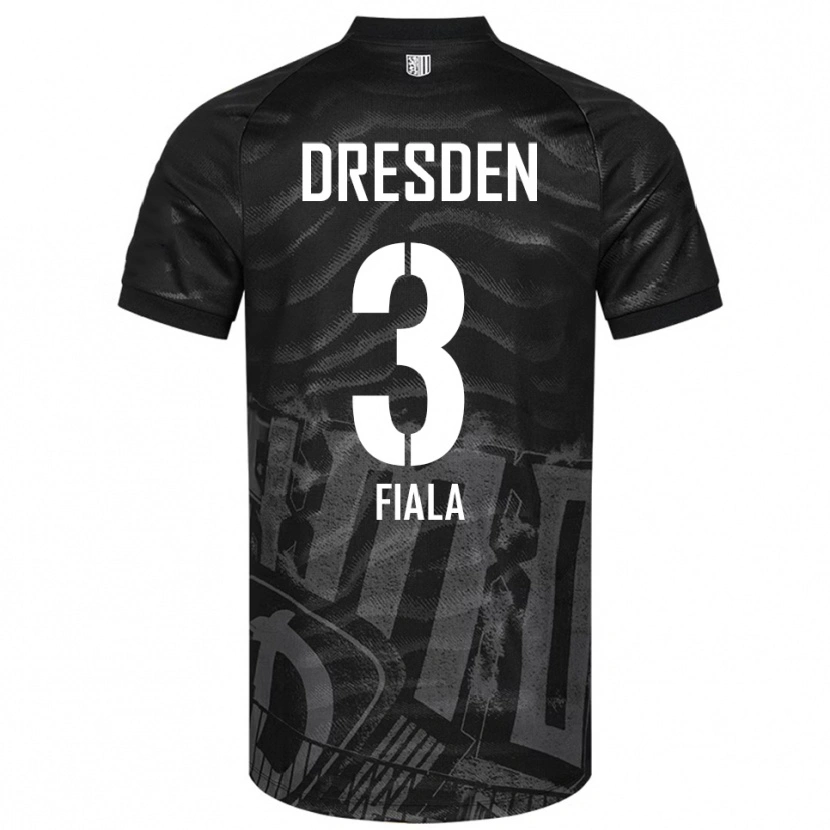 Danxen Børn Matej Fiala #3 Sort Grå Udebane Spillertrøjer 2025/26 Trøje T-Shirt