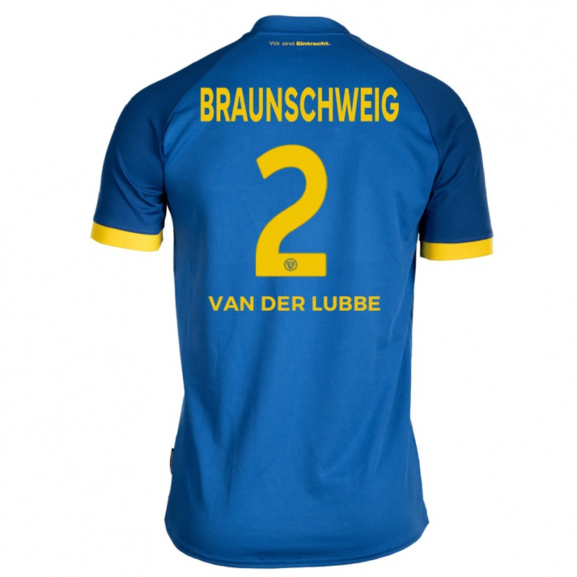 Danxen Børn Enrique Van Der Lubbe #2 Kongeblå Gul Udebane Spillertrøjer 2025/26 Trøje T-Shirt