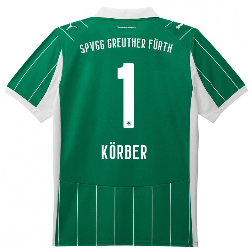 Danxen Børn Nils Körber #1 Grøn Hvid Udebane Spillertrøjer 2025/26 Trøje T-Shirt