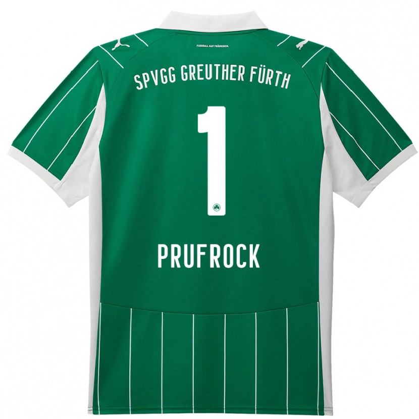 Danxen Børn Silas Prüfrock #1 Grøn Hvid Udebane Spillertrøjer 2025/26 Trøje T-Shirt