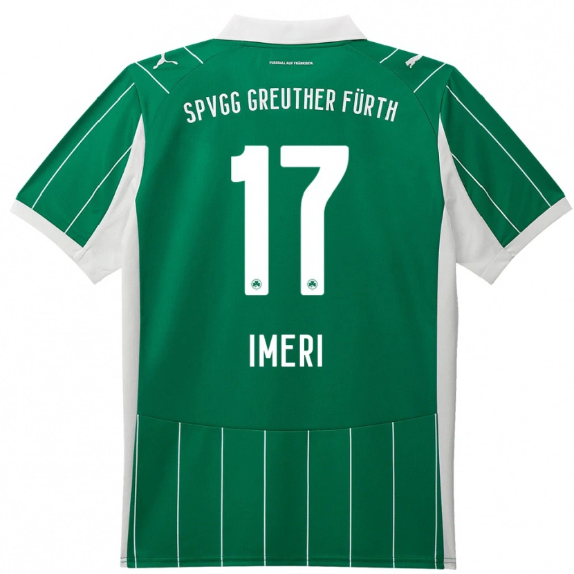 Danxen Børn Adem Imeri #17 Grøn Hvid Udebane Spillertrøjer 2025/26 Trøje T-Shirt