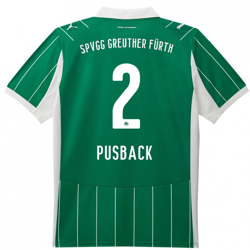 Danxen Børn Tim Pusback #2 Grøn Hvid Udebane Spillertrøjer 2025/26 Trøje T-Shirt