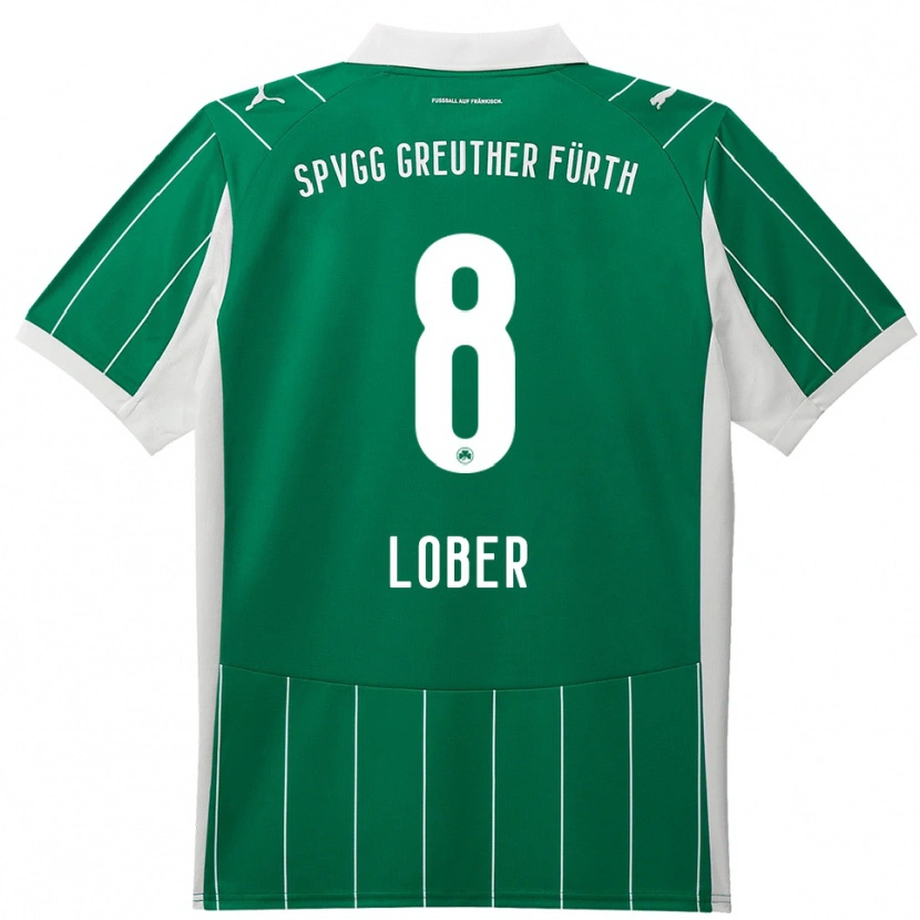 Danxen Børn Jannik Lober #8 Grøn Hvid Udebane Spillertrøjer 2025/26 Trøje T-Shirt