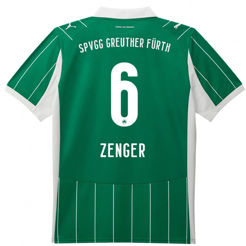 Danxen Børn Marc Zenger #6 Grøn Hvid Udebane Spillertrøjer 2025/26 Trøje T-Shirt