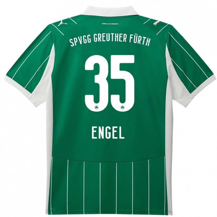 Danxen Børn Jakob Engel #35 Grøn Hvid Udebane Spillertrøjer 2025/26 Trøje T-Shirt