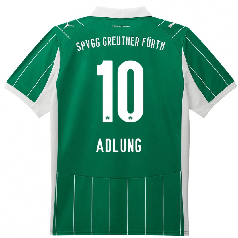 Danxen Børn Daniel Adlung #10 Grøn Hvid Udebane Spillertrøjer 2025/26 Trøje T-Shirt