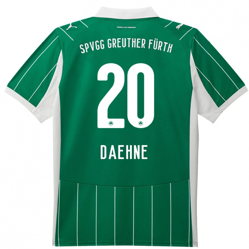 Danxen Børn Luis Daehne #20 Grøn Hvid Udebane Spillertrøjer 2025/26 Trøje T-Shirt