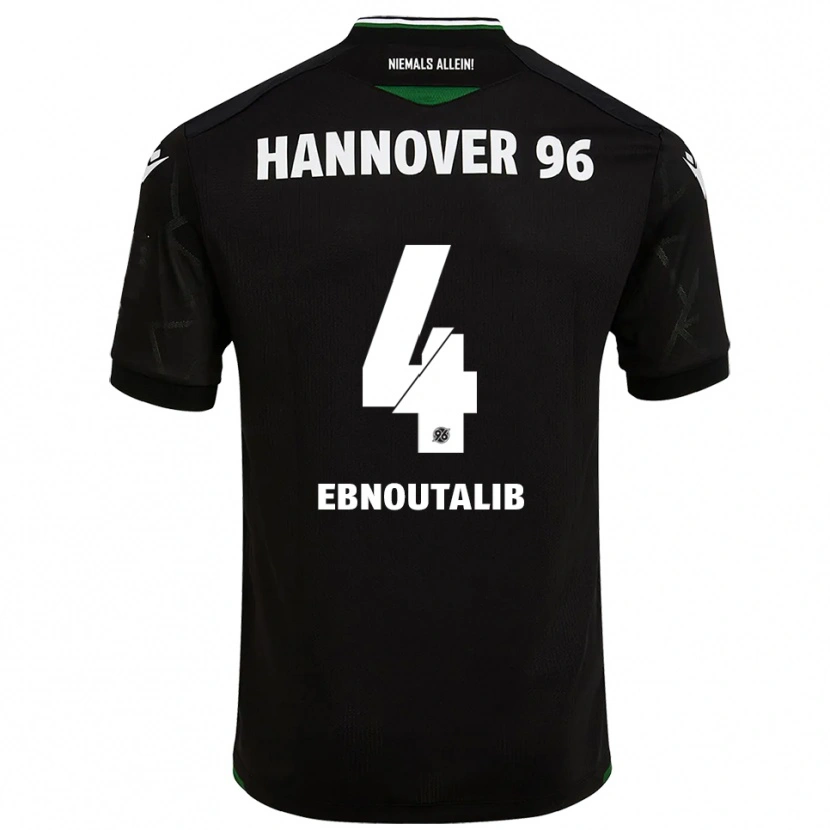 Danxen Børn Ilias Ebnoutalib #4 Sort Grøn Udebane Spillertrøjer 2025/26 Trøje T-Shirt
