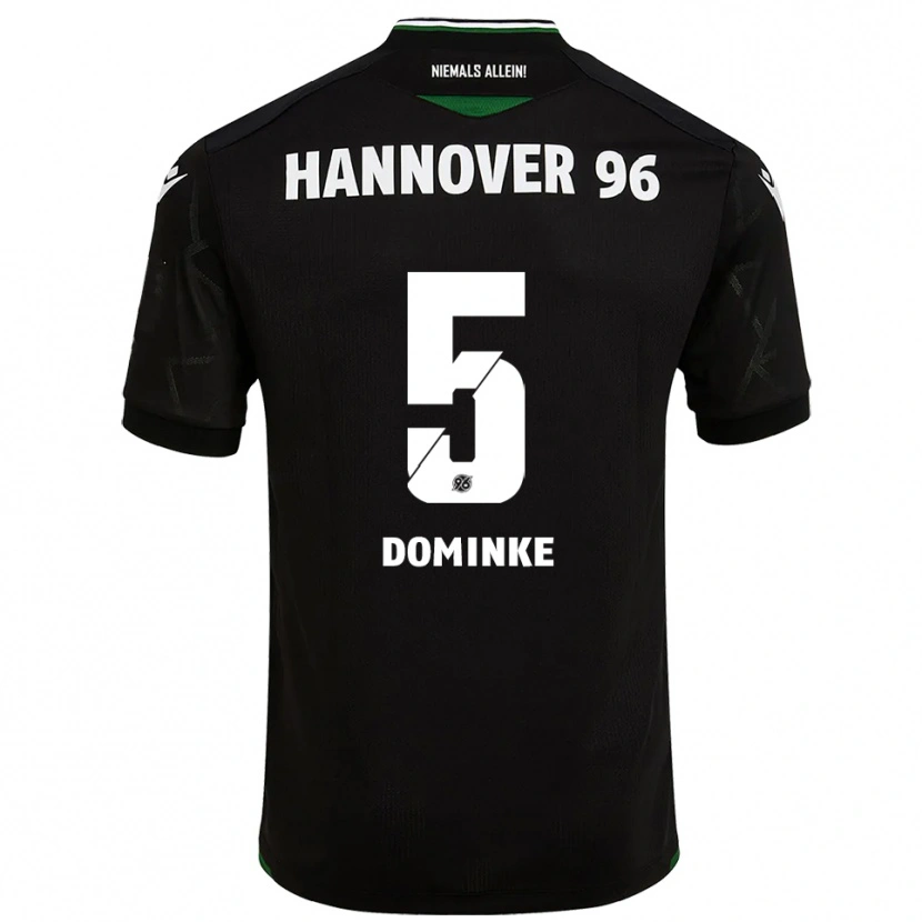 Danxen Børn Lukas Dominke #5 Sort Grøn Udebane Spillertrøjer 2025/26 Trøje T-Shirt
