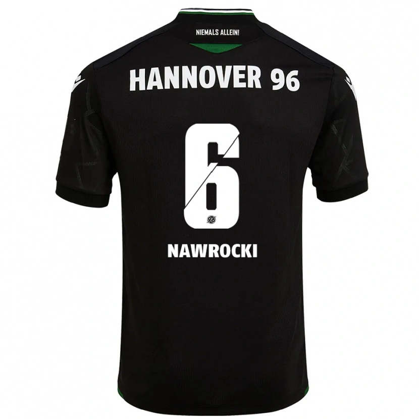 Danxen Børn Maik Nawrocki #6 Sort Grøn Udebane Spillertrøjer 2025/26 Trøje T-Shirt