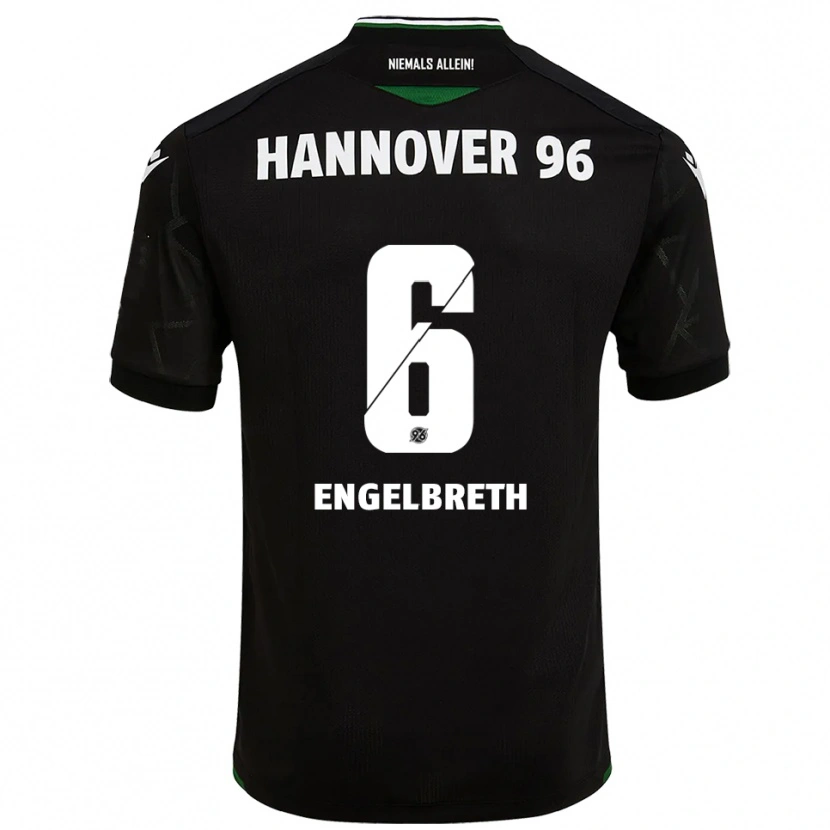 Danxen Børn Noah Engelbreth #6 Sort Grøn Udebane Spillertrøjer 2025/26 Trøje T-Shirt