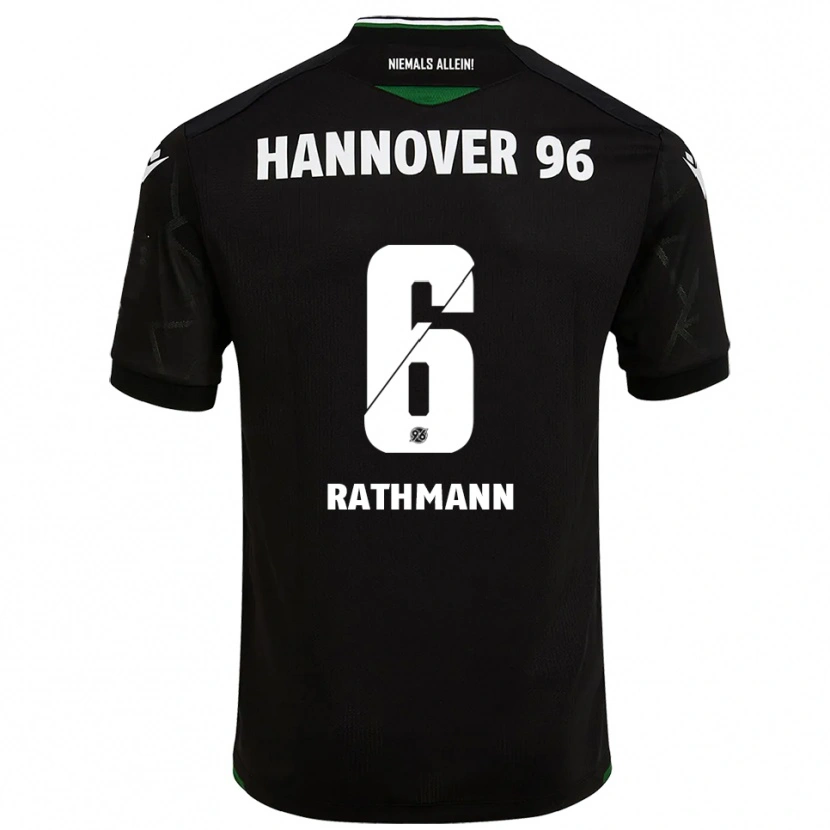 Danxen Børn Lena Rathmann #6 Sort Grøn Udebane Spillertrøjer 2025/26 Trøje T-Shirt