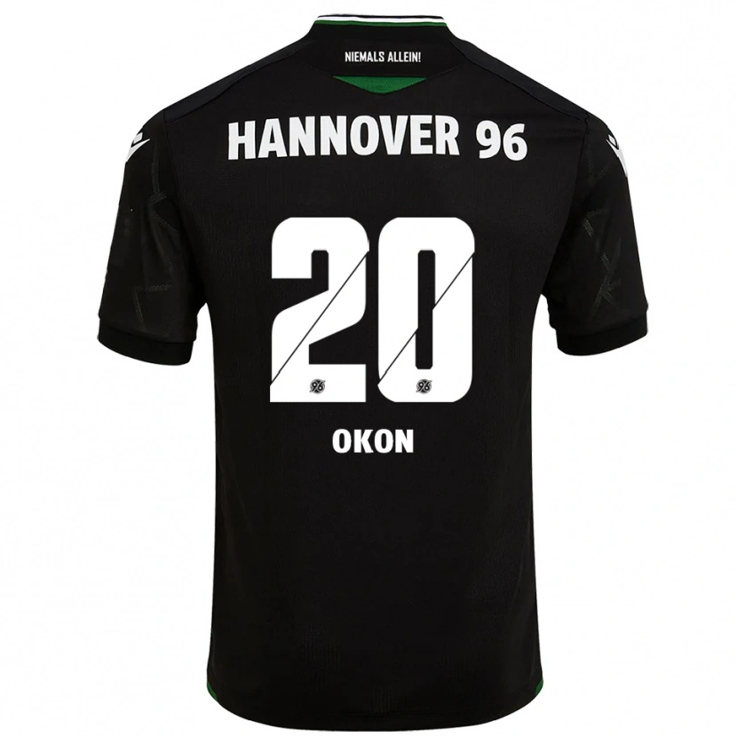 Danxen Børn Ime Okon #20 Sort Grøn Udebane Spillertrøjer 2025/26 Trøje T-Shirt