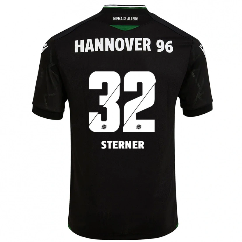 Danxen Børn Jonas Sterner #32 Sort Grøn Udebane Spillertrøjer 2025/26 Trøje T-Shirt