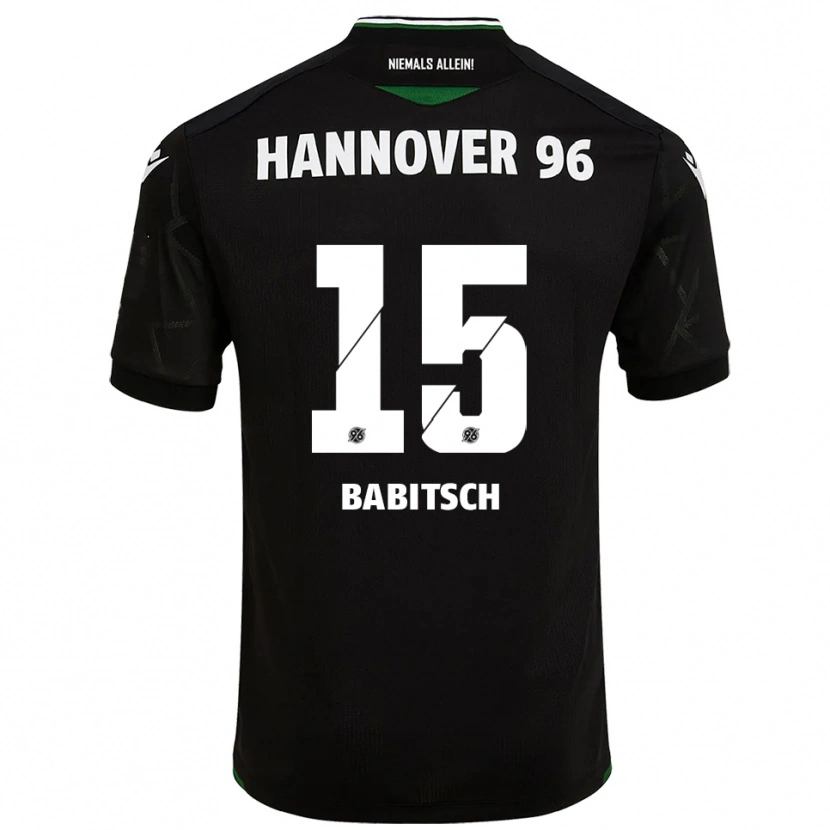 Danxen Børn Alexander Babitsch #15 Sort Grøn Udebane Spillertrøjer 2025/26 Trøje T-Shirt