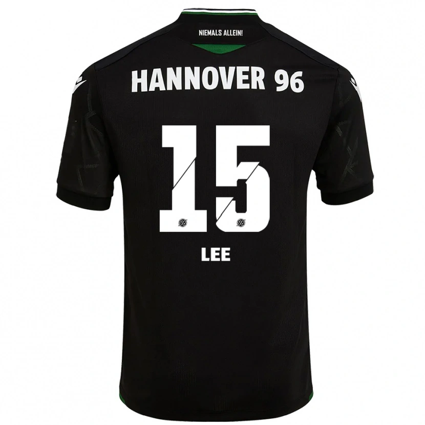 Danxen Børn Olivia Lee #15 Sort Grøn Udebane Spillertrøjer 2025/26 Trøje T-Shirt
