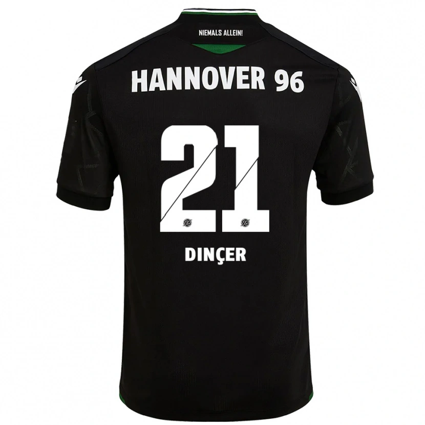 Danxen Børn Yasin Dinçer #21 Sort Grøn Udebane Spillertrøjer 2025/26 Trøje T-Shirt