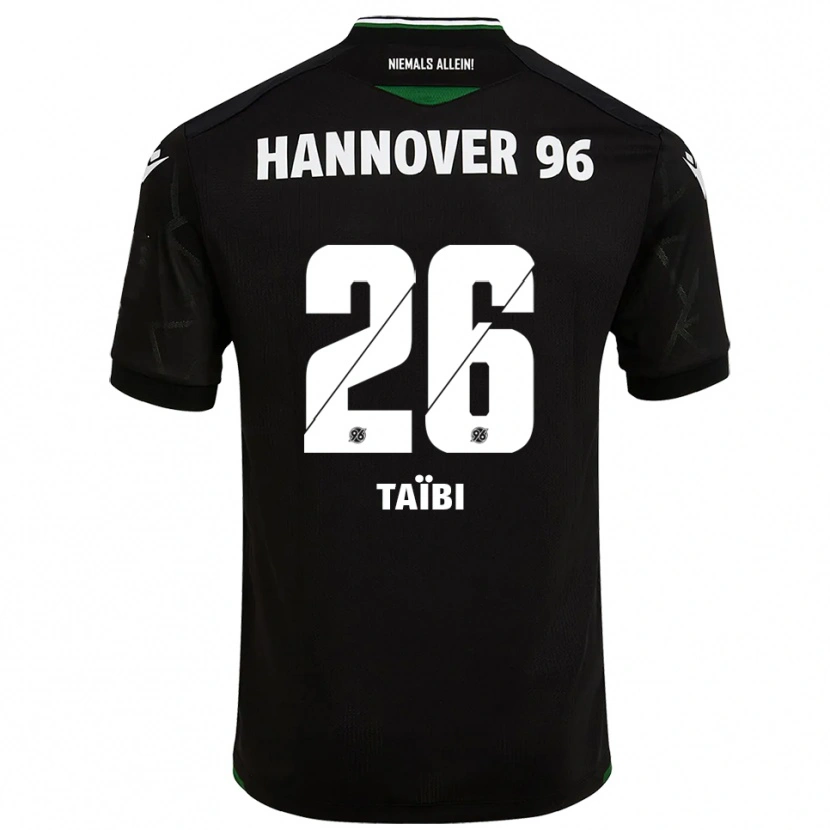 Danxen Børn Waniss Taïbi #26 Sort Grøn Udebane Spillertrøjer 2025/26 Trøje T-Shirt