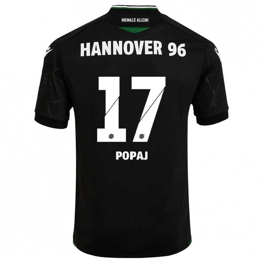 Danxen Børn Erisa Popaj #17 Sort Grøn Udebane Spillertrøjer 2025/26 Trøje T-Shirt