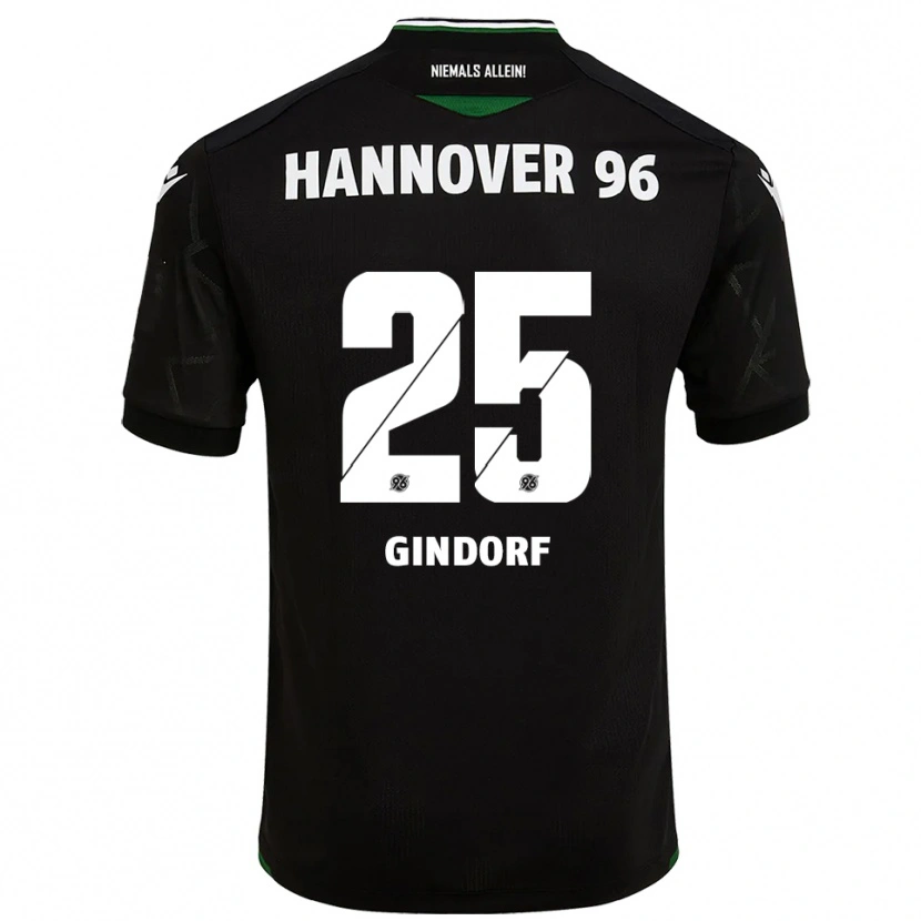 Danxen Børn Lars Gindorf #25 Sort Grøn Udebane Spillertrøjer 2025/26 Trøje T-Shirt
