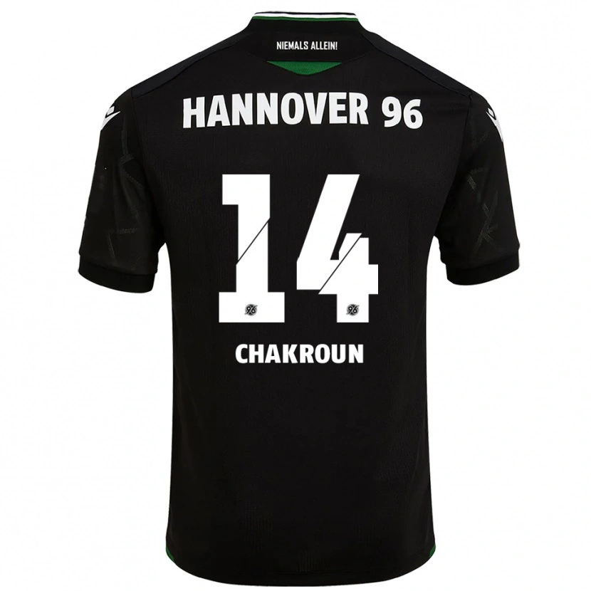 Danxen Børn Husseyn Chakroun #14 Sort Grøn Udebane Spillertrøjer 2025/26 Trøje T-Shirt